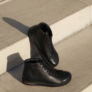 Birkenstock Men's Black Leather “Bend Mid” high top sneaker